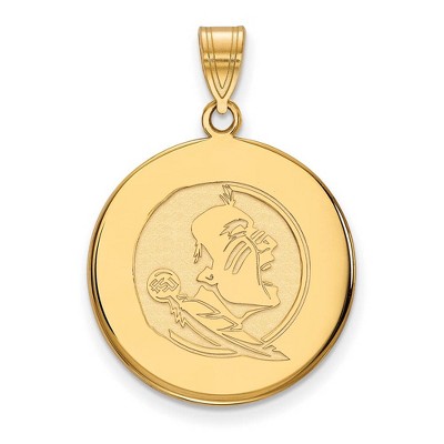 Black Bow Jewelry 10k Yellow Gold Florida State Seminoles NCAA Large Pendant