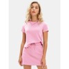 EXLURA Womens Casual Summer 2 Piece Short Skirt Sets Short Sleeve Tshirt And Tennis Skort Dressy Cotton Matching Sweatsuits - 3 of 4