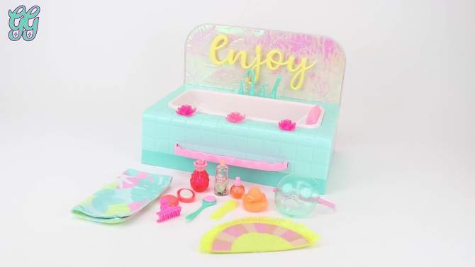 Glitter Girls Furniture Playset for 14&#34; Dolls Bubbly Bathtime, 2 of 13, play video