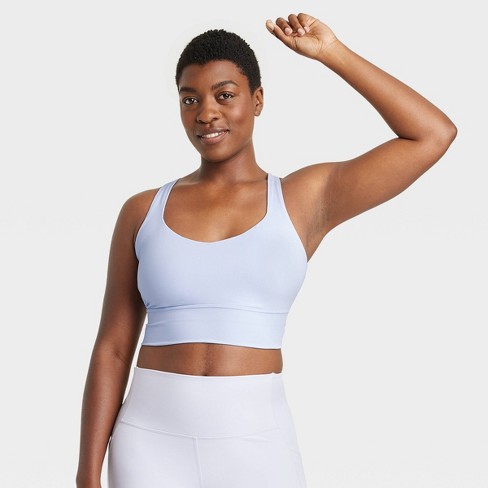 Women's Light Support Strappy Longline Sports Bra - All In Motion™ Lavender  Xl : Target