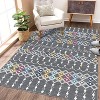 Area Rug Machine Washable Vintage Trellis Accent Rugs Non Slip Backing Geometric Rug Low Pile Farmhouse Distressed Indoor Carpet - 3 of 4