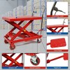 500 lbs hydraulic lift table cart with 30" lifting height; double scissor design with 4 wheels and non-slip pad for material handling and transport. - 2 of 4