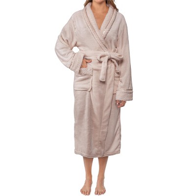 PAVILIA Soft Plush Women Fleece Robe, Cozy Warm Housecoat Bathrobe, Fuzzy Female Long Spa Robes