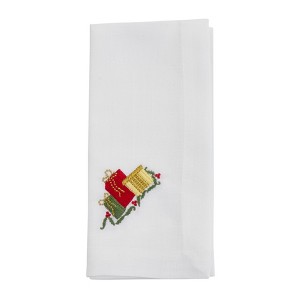 Saro Lifestyle Table Napkins With Embroidered Gifts Design (Set of 4) - 1 of 4