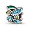 Black Bow Jewelry Sterling Silver with Multicolor Crystals Collage Bead Charm - 4 of 4