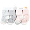 Hudson Baby Infant Girl Cozy Chenille Newborn and Terry Socks, Pink Heart - 2 of 4