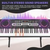 SKONYON 61 Key Portable Electronic Keyboard Piano with Lighted Full Size Keys, LCD, Stand, Stool, Microphone, Headphones and 3 Teaching Modes - 3 of 4