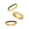 Ross-Simons 0.60 ct. t.w. Black Spinel and Scrollwork Jewelry Set: 3 Rings in 18kt Gold Over Sterling - 4 of 4
