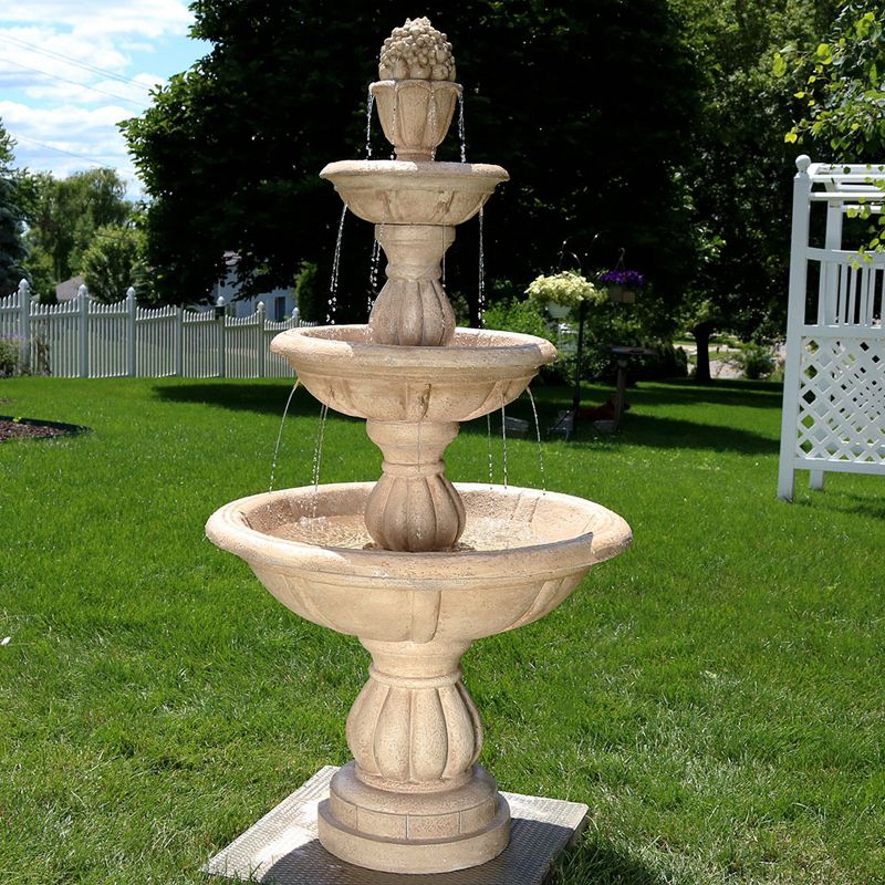 Sunnydaze 61"H Electric Polyresin and Fiberglass 3-Tier Cornucopia Outdoor Water Fountain, 3 of 15