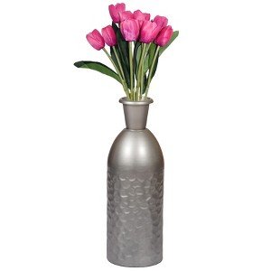 Uniquewise Modern Decorative Iron Hammered Tabletop Centerpiece Flower Vase - 1 of 4