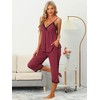 cheibear Womens Sleepwear Modal V-Neck Camisole with Capri Pants Pajama Set - 2 of 4