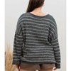 Women's Striped Knit Speckled Sweater - Plus - Blu Pepper - 2 of 3