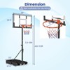 Costway 3.3-10 FT Portable Basketball Hoop Outdoor with Shatterproof Backboard & Wheels - 3 of 4