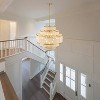 PAKOKULA 30 in. 12-Light Gold Bohemian Rattan Tiered Drum Chandelier with Beige Hand Woven Shades - 2 of 4
