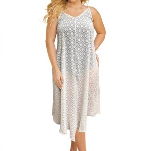 Women's Plus Size V-Bottom Cover Up Dress - Always for Me - 1 of 3