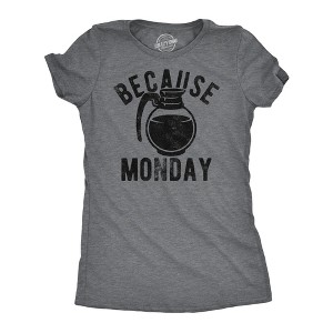 Womens Funny T Shirts Because Monday Coffee Pot Sarcastic Caffeine Lovers Tee For Ladies - Crazy Dog Women's T Shirt - 1 of 4