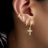 Small Gold Huggie Hoop Earrings Set for Women Men Hypoallergenic 14K Plated Stack Cartilage Earrings, Multiple Piercing - 4 of 4