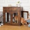 Dog Crate Furniture with 2 Drawers & 3 Doors – Indoor Dog Kennel TV Stand & Side Table - 4 of 4