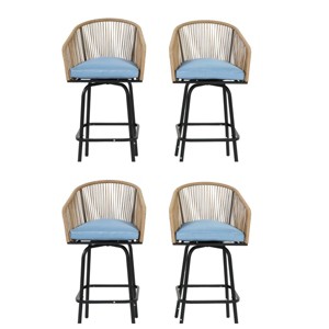 Sapphtopaz Outdoor Dining Chairs Rattan Patio Chairs with Armrests, Backrest for Balcony, Patio, Pool, Lawn - 1 of 4