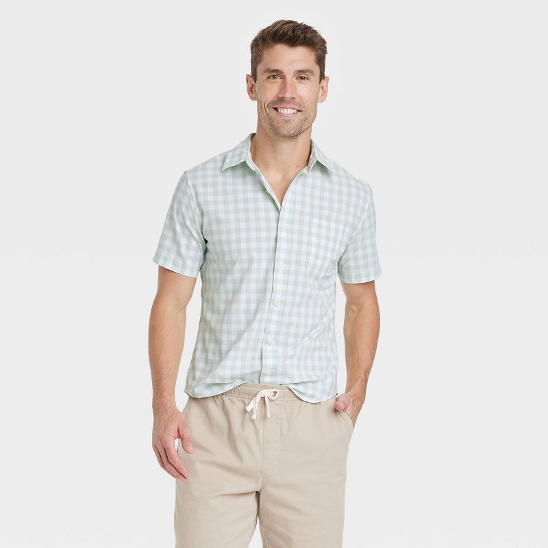 Men's Short Sleeve Slim Fit Button-Down Shirt - Goodfellow & Co™, 1 of 5