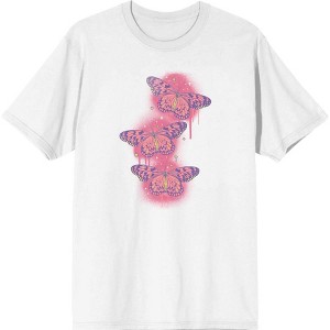 Spray Paint Butterfly Adult Crew Neck Short Sleeve Tee - 1 of 2