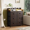 WOWLIVE Dresser for Bedroom with Charging Station and LED Lights, 6 Drawers Dresser TV Stand with Wooden Top, Tall Fabric Chest - 2 of 4
