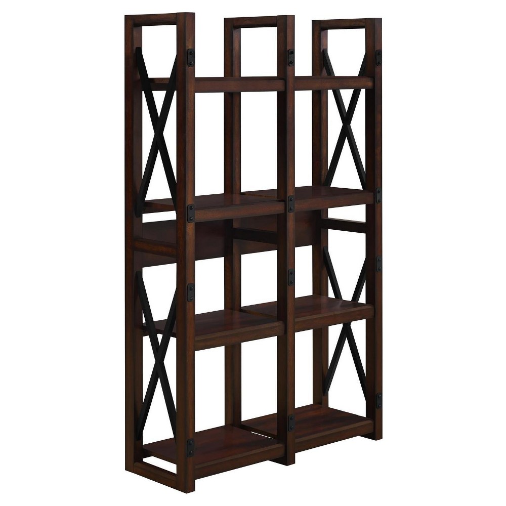 60 Hathaway Wood Veneer Bookshelf Room Divider Espresso Room Joy For Sale