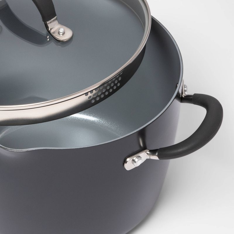8qt Ceramic Non-Stick Coated Aluminum Stock Pot with Lid - Made By Design&#8482;, 4 of 5