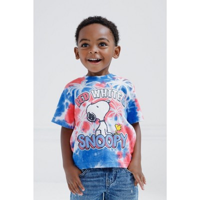 Snoopy Peanuts July 4th Big Boys T-Shirt Tie Dye Red White Blue 4Th Of July 10-12 — фото 3
