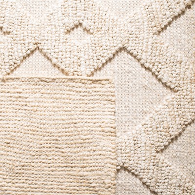 Ivory Geometric Handwoven Natural Fiber 4' x 6' Area Rug