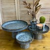 Essential Decor & Beyond 3pcs Industrial Rustic Style Galvanized Steel Cake Pastry Stand 3 Sizes - 4 of 4