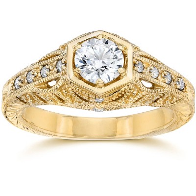 Pompeii3 Emery .70Ct Vintage Diamond Antique Engagement 14K Yellow Gold