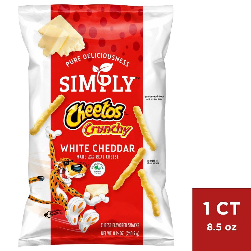 Simply Cheetos Crunchy White Cheddar Puffed Snacks - 8.5oz, 1 of 9