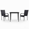 Garden Dining Set Gray and Black PE rattan Medium Durable vidaXL - 2 of 4