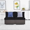 Tangkula 2PCS Patio Sectional Armless Sofas Outdoor Rattan Furniture Set w/ Cushions Black - 4 of 4