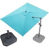 PURPLE LEAF Cantilever Umbrella Rectangle Outdoor Patio Umbrella Large Offset Hanging Umbrella with 360-degree Rotation Adjustable With Base - 2 of 4