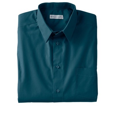 Ks Signature By Kingsize Men's Big & Tall No Hassle Long-sleeve Dress Shirt  - Tall - 18 1/2 35/6, Midnight Teal Multicolored : Target