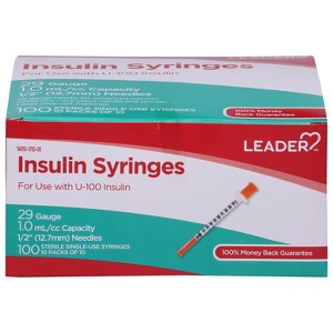 Leader Insulin Syringes 10 - 10 ea Packs - 1 of 4