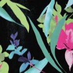 black tropical floral