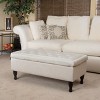 VYNXARIA Multi-Functional Ottoman: Plush Tufted Top, Hidden Storage, and Elegant Dark Wooden Legs - 3 of 4