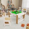 Hrinhom Wooden Kids Play Table and 2 Chairs Set with Storage Compartments,Learning Table - 3 of 4