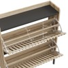 SKRAN Fluted,2 Flip Shoe Cabinet,Multi-layer shoe rack,Modern Minimalist,storage cabinet, for Entryway, Natural+Black - 4 of 4