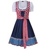 Women's 3-Piece Costume Vintage Plaid Dress with Crop Top and Denim Apron Outfit S to 2XL - 4 of 4