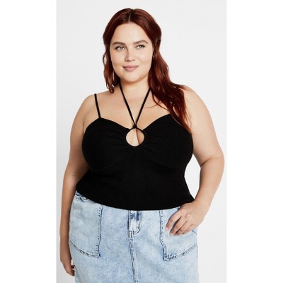 Women's Plus Size Jez Top - black | CITY CHIC