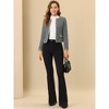 INSPIRE CHIC Women's Long Sleeve Open Front Work Office Short Plaid Tweed Blazer - 3 of 4