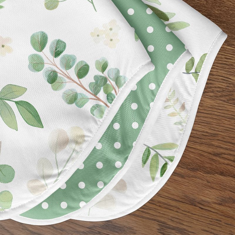 Sweet Jojo Designs Gender Neutral Baby Burp Cloths Botanical Leaf Green and White 3pc, 6 of 7