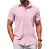 COOFANDY Men's Button Down Short Sleeve for Men Summer Business Casual Dress Shirt - 3 of 4