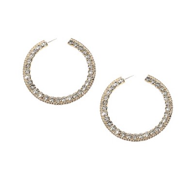 SOHI Women's Crystal Silver Party Half Hoop Earrings