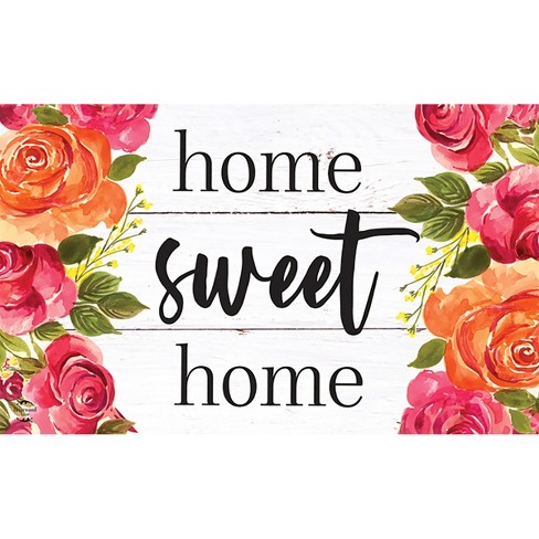 Farmhouse Home Sweet Home Floral Doormat Indoor Outdoor 30