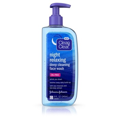 Clean & Clear Night Relaxing Oil-Free Deep Cleaning Face Wash - 8 fl oz